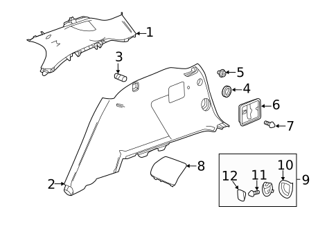 Interior Trim - Quarter Panels for 2019 GMC Terrain #0