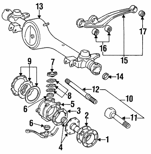 カートラベル 556 Front Axle & Carrier for 1994 Toyota Land Cruiser | OEM