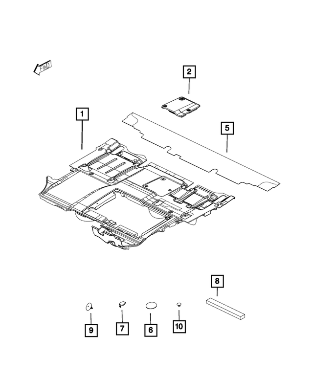 7HJ82LDUAA - Interior Trim: Front Floor Carpet for Ram: ProMaster 1500, ProMaster 2500, ProMaster 3500 Image
