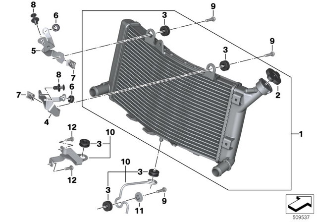 17111600196 - : Radiator                  for BMW-Motorrad Image