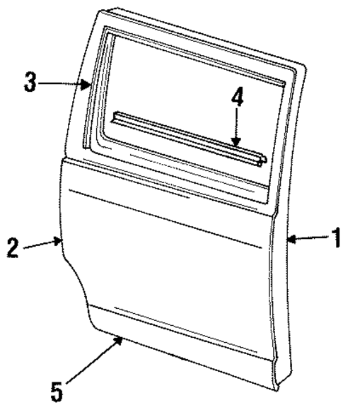 Exterior Trim - Rear Door for 1992 Ford Explorer #0