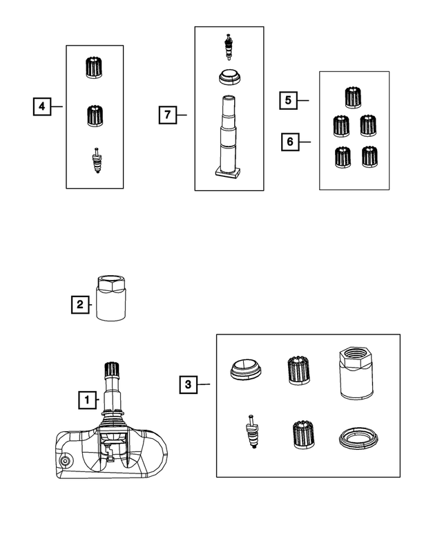 68023889AA - Wheels: Valve Stem Cap Kit for Mopar Image
