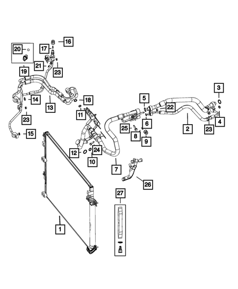 Air Conditioner and Heater Plumbing for 2017 Jeep Cherokee #2