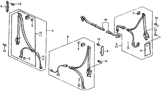 Seat Belt (1) for 1988 Honda Civic #0