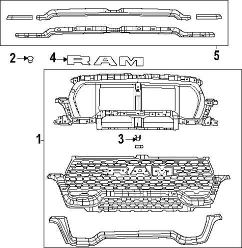 Grille & Components for 2025 Ram 1500 #0