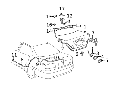 Trunk for 2003 Toyota Avalon #0