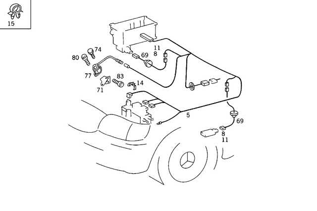1405405609 - Electrical Equipment and Instruments: Wiring Harness for Mercedes-Benz: 300SD, 400SE, 400SEL, 500SEC, 500SEL, 600SEL, S420 Image image