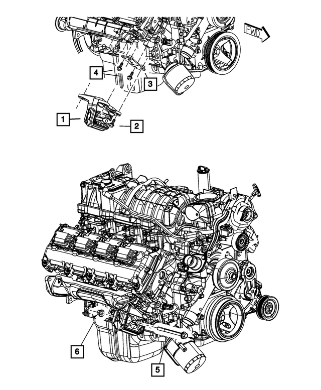 6512225AA - 6.4L Gas; Engine: Engine Mount Nut, Mounting for Mopar Image image