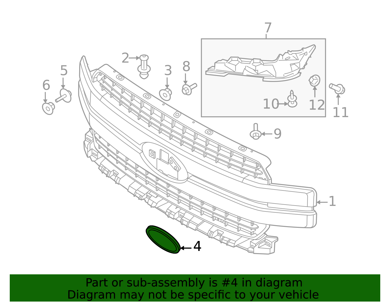 JL3Z-8213-A F-150 OEM Genuine Ford Sport Package and STX Honeycomb