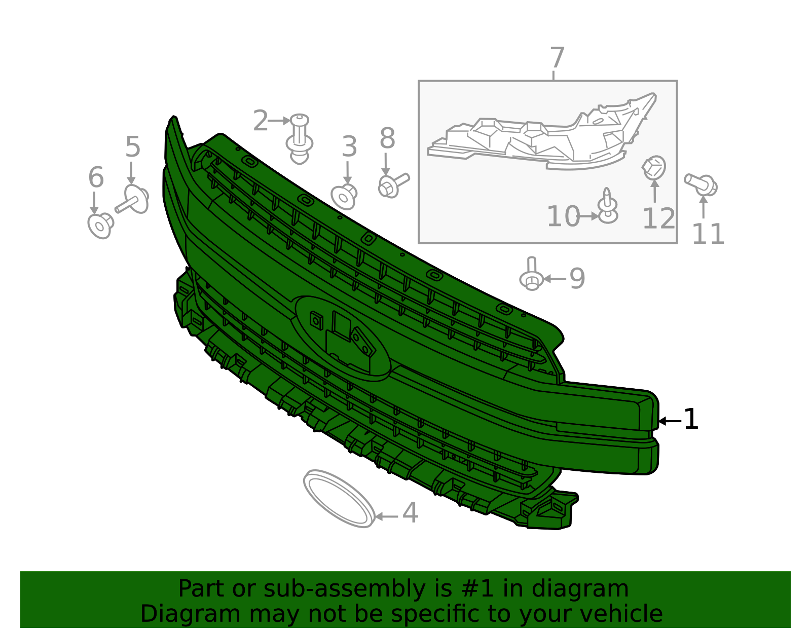 JL3Z-8200-JYPTM Grille jl3z8200jyptm | Fairway Ford OEM Parts