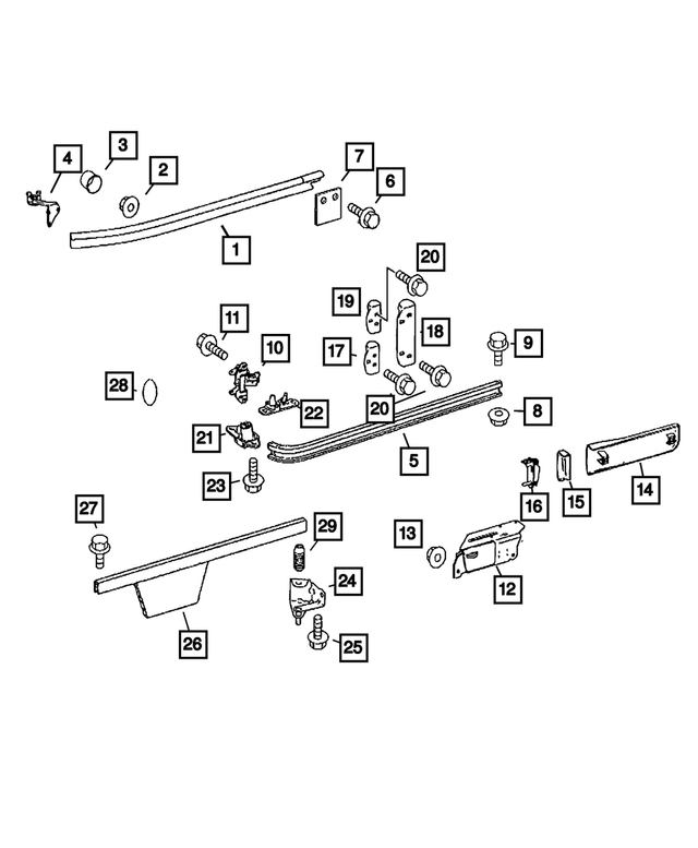 68010187AA - Doors and Related Parts: Slider Door Rail, Left for Mopar Image