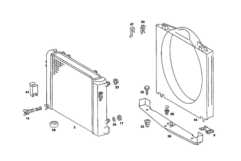 Radiator, Mounting, and Covering for 1989 Mercedes-Benz 560SL #0