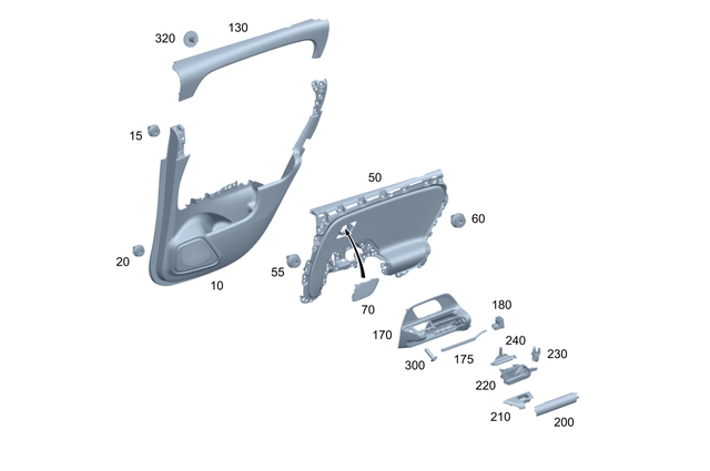 2477304203 - Rear Door: Basic Carrier for Mercedes-Benz: GLA250, GLA35 AMG, GLA45 AMG Image image