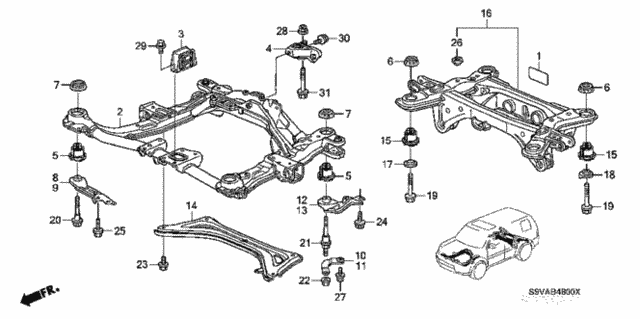 Front Sub Frame - Rear Beam for 2008 Honda Pilot #0