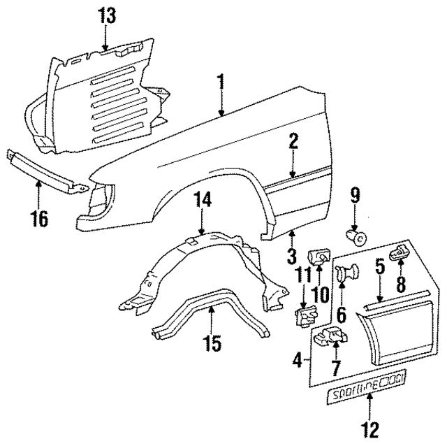 1248804718 - Body: Fender for Mercedes-Benz Image