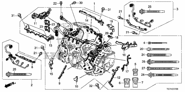 Engine Wire Harness (1) for 2016 Honda Pilot #0