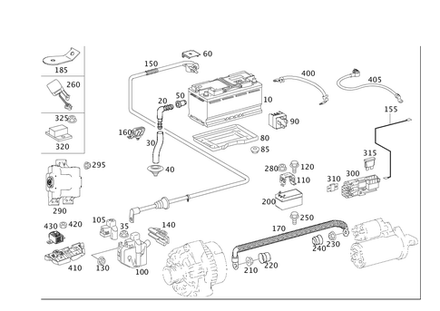 Battery, Starter/Alternator Cable for 2008 Mercedes-Benz ML63 AMG #0
