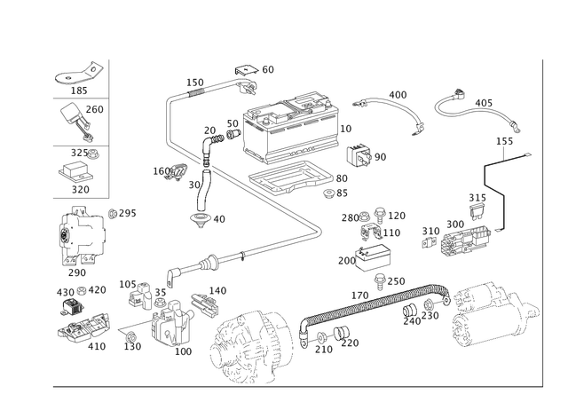 39902550 - Electrical Equipment and Instruments: Hexagon Nut for Mercedes-Benz: GL320, GL550, ML320, ML350, ML450, ML500, ML550, ML63 AMG, R320, R350, R500 Image image