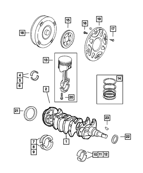 Crankshaft, Piston, and Drive Plate for 2003 Chrysler PT Cruiser #0