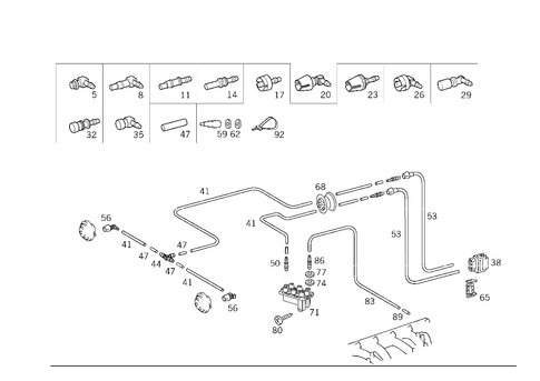 Engine Vacuum Connection and Light Range Regulator for 1990 Mercedes-Benz 300 SL #0