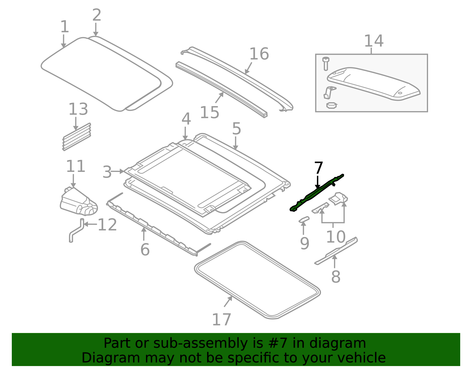 Genuine BMW 54-13-7-145-884 | Sunroof Guide Rail | FREE Shipping on ...