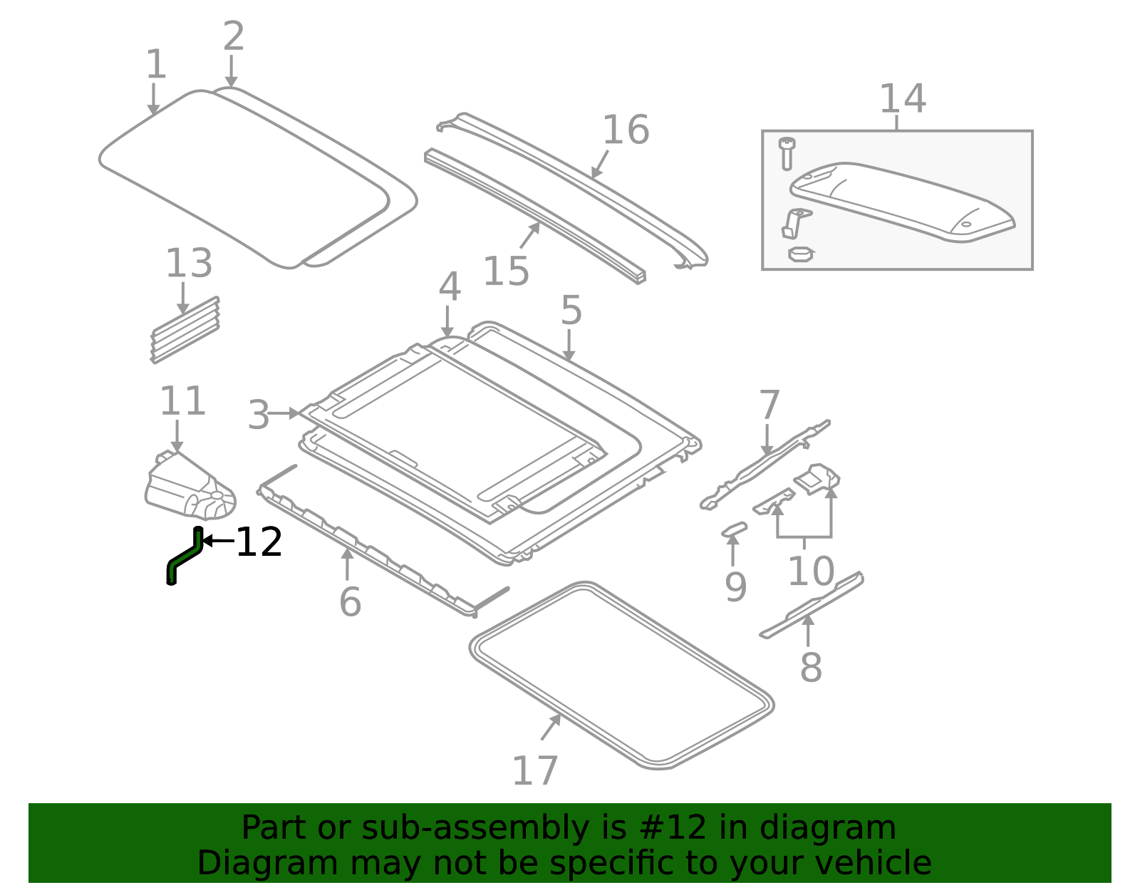 54107199321 - 2006-2013 BMW Sunroof Handle (54-10-7-199-321) | BMW