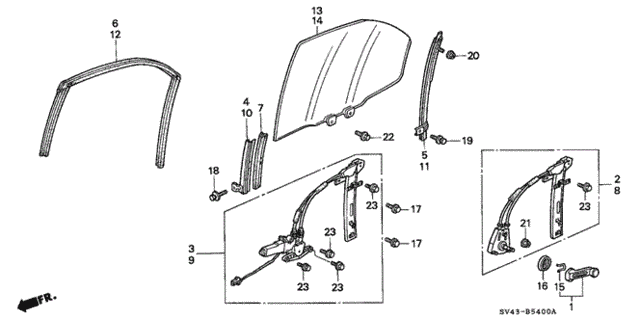 Rear Door Windows for 1995 Honda Accord #0