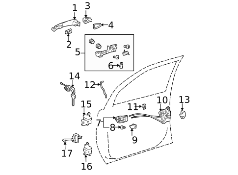 Lock & Hardware for 2005 Toyota Sienna #1