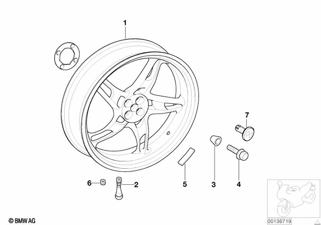 36317653064 - Wheels and Tires: Valve - D=15mm for BMW-Motorrad Image image