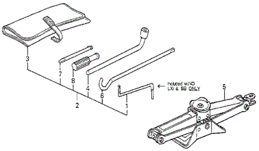 Tools - Jack for 1987 Honda Accord #0