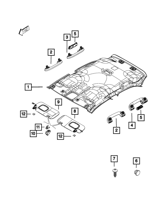 6QK48MS7AA - Interior Trim: Grab Handle, Front for Mopar Image