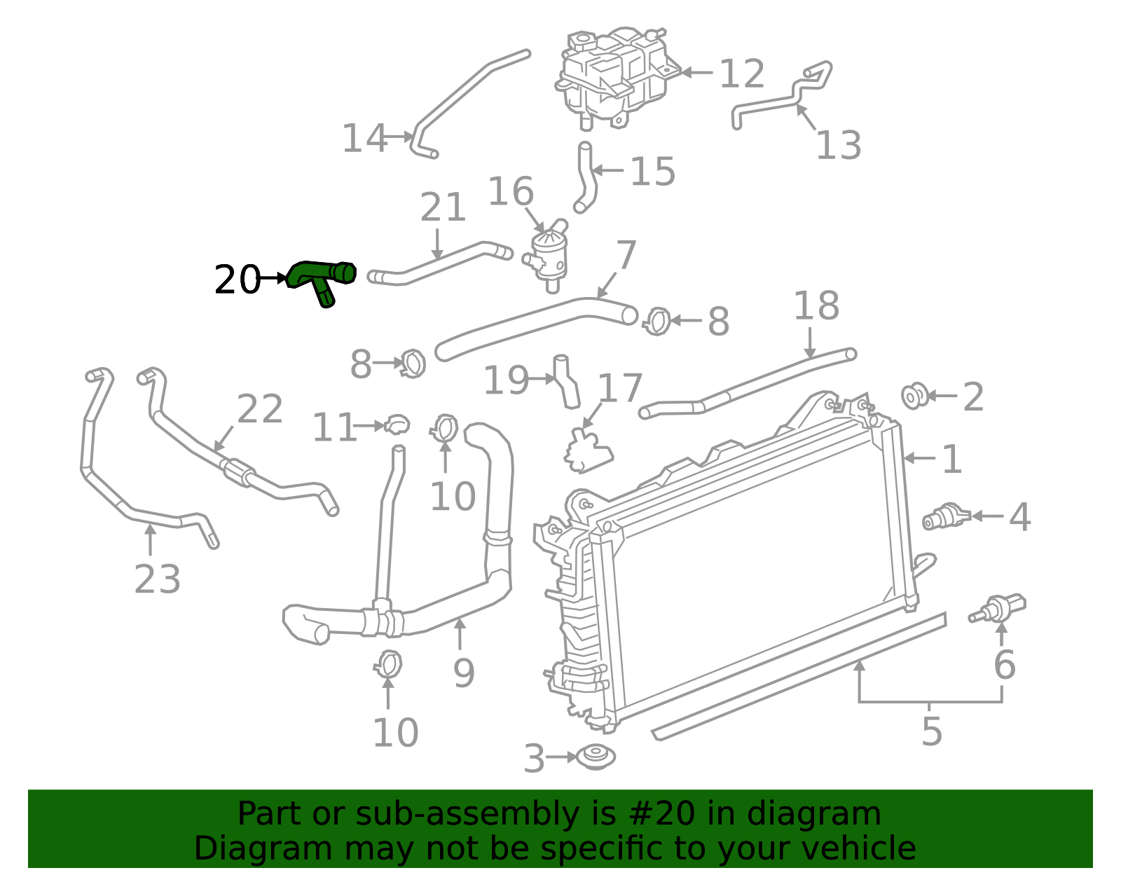 2016-2018 GM Generator Control Module Coolant Outlet Hose 84010624 ...