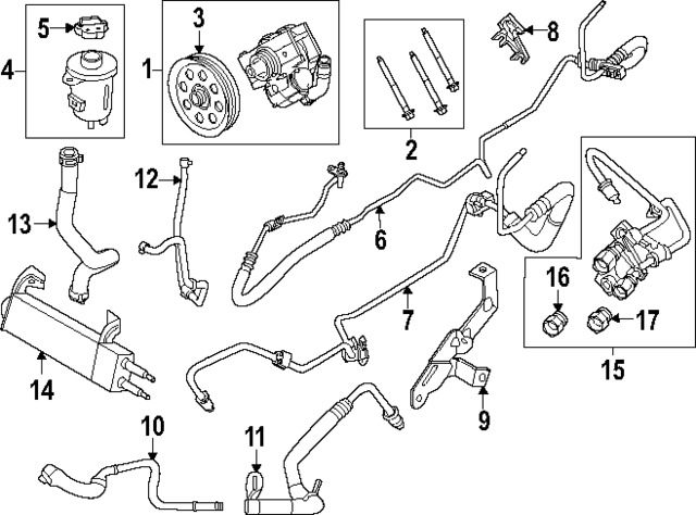 LC3Z3C510B - Steering: Pressure Hose Bracket for Ford: F-250 Super Duty, F-350 Super Duty, F-450 Super Duty Image