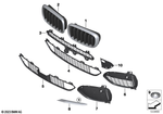 51137474404 - : Grille, Front, Right for BMW Image