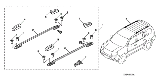 Roof Rail for 2013 Honda Pilot #0