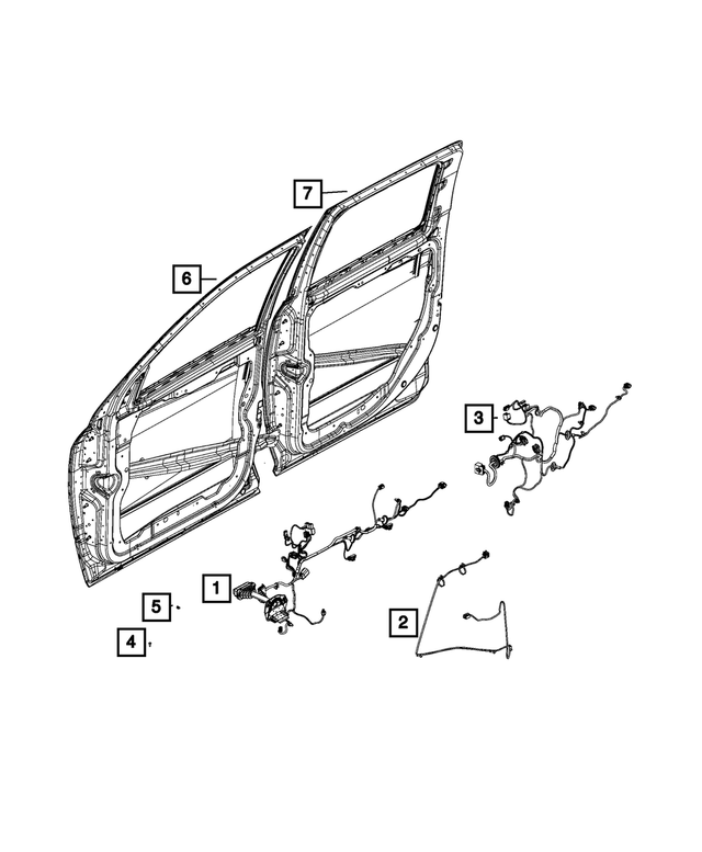 68365313AC - Electrical: Front Door Wiring, Right Front for Mopar Image