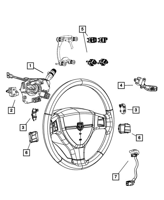 68030857AA - Electrical: Steering Wheel Wiring for Mopar Image image