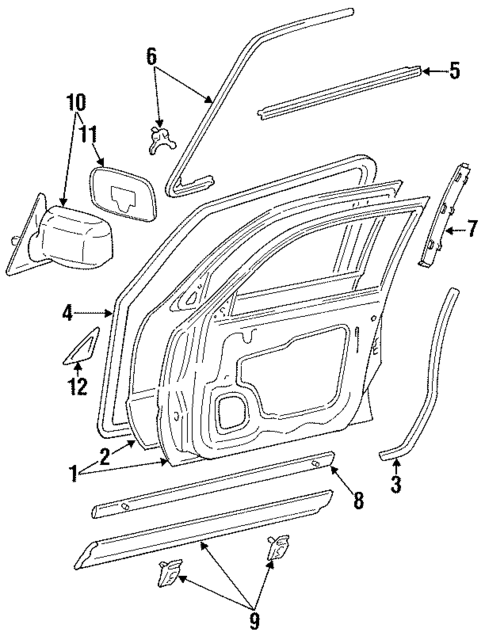 Exterior Trim - Front Door for 1995 Toyota Camry #0