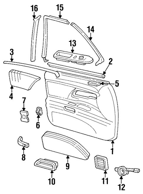Interior Trim - Front Door for 1996 Oldsmobile 98 #0