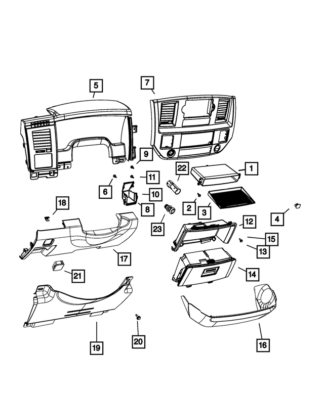 5KF68DX9AA - Interior Trim: Instrument Panel Bin for Mopar Image