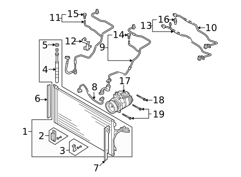 Condenser, Compressor & Lines for 2014 Volkswagen Jetta #19