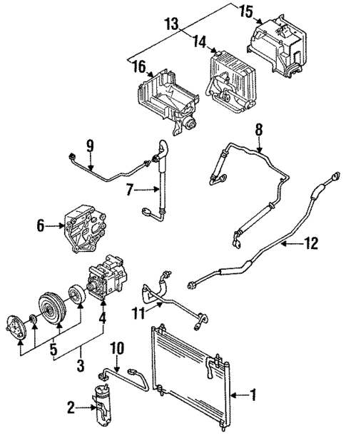 Condenser, Compressor & Lines for 1994 Mazda 929 #0