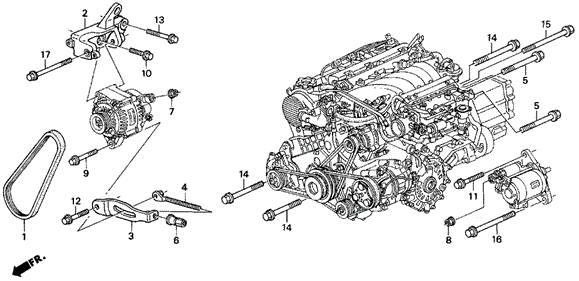 Alternator Bracket for 1997 Acura TL #0
