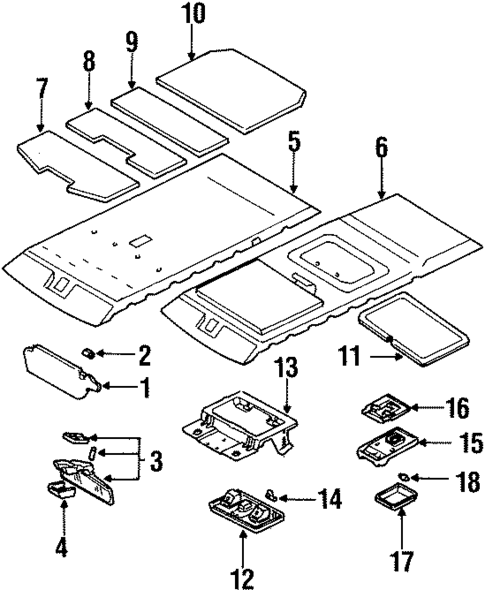 Interior Trim - Roof for 2000 Isuzu Trooper #0