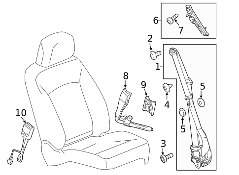 Front Seat Belts for 2010 Saab 9-5 #0
