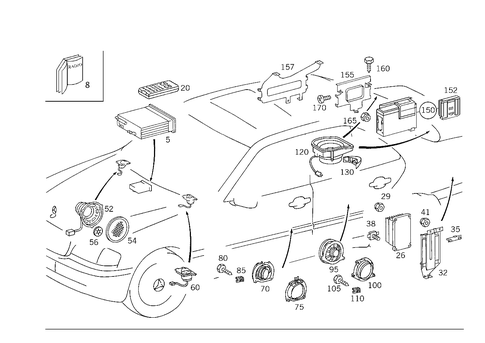 Radio Set, Remote Control, Amplifier, CD-Player, Loudspeaker for 1999 Mercedes-Benz C43 AMG #2