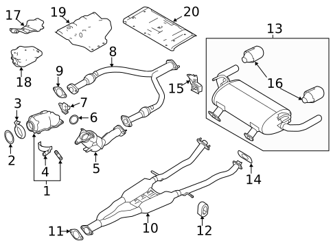 Exhaust Components for 2019 INFINITI Q50 #1