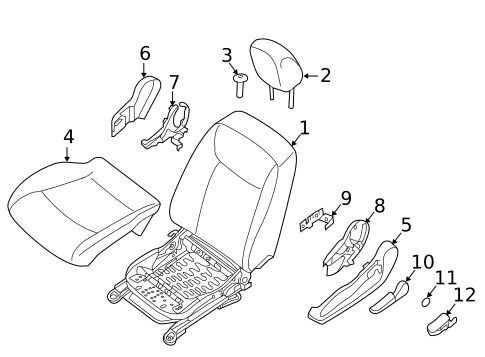Driver Seat Components for 2015 Nissan LEAF #0