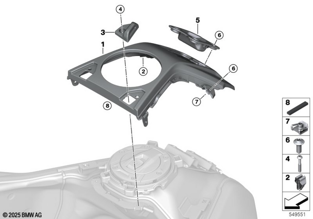46638829222 - : Mount, Tank Bag, Lower for BMW-Motorrad Image