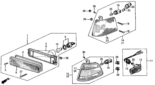Front Combination Light for 1990 Honda Civic #0